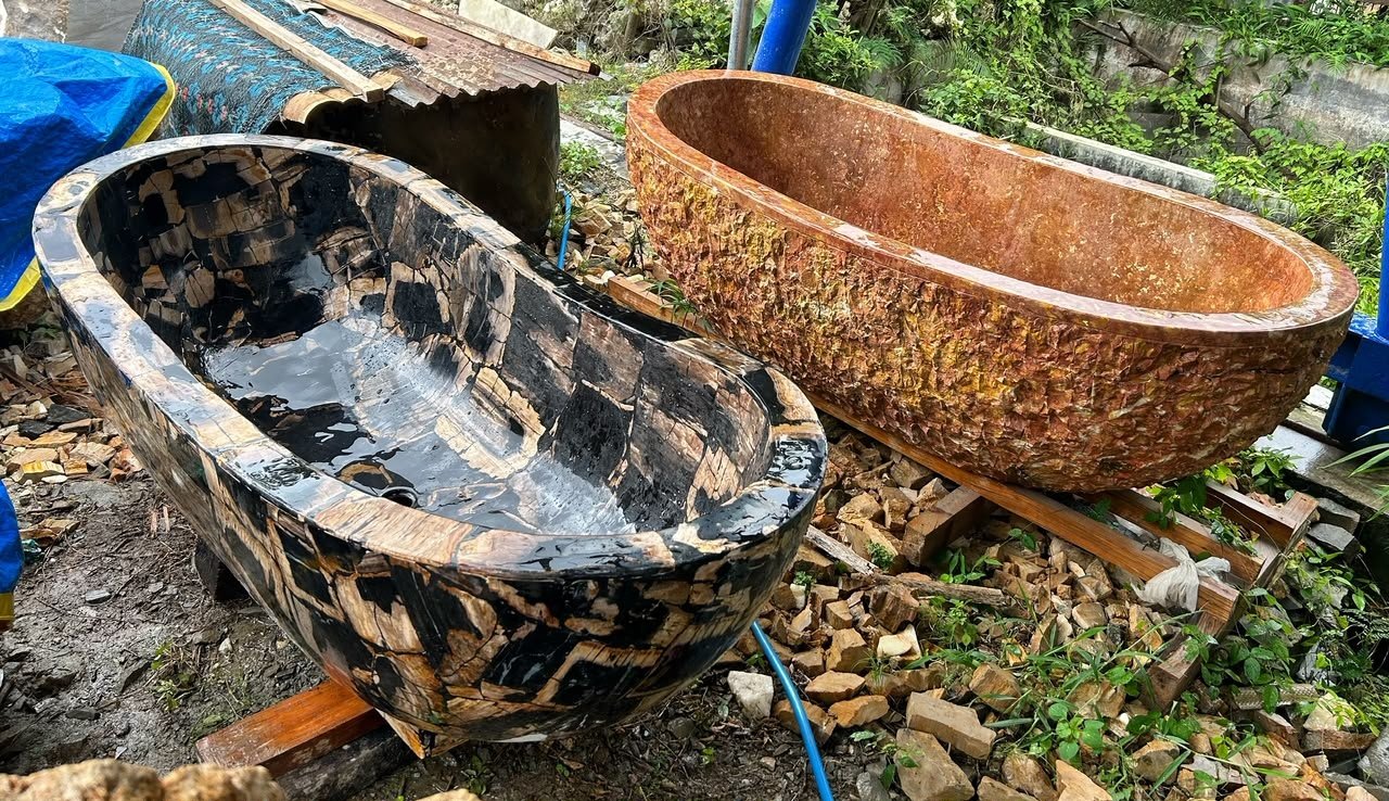 Indonesian Petrified Wood Bathtub